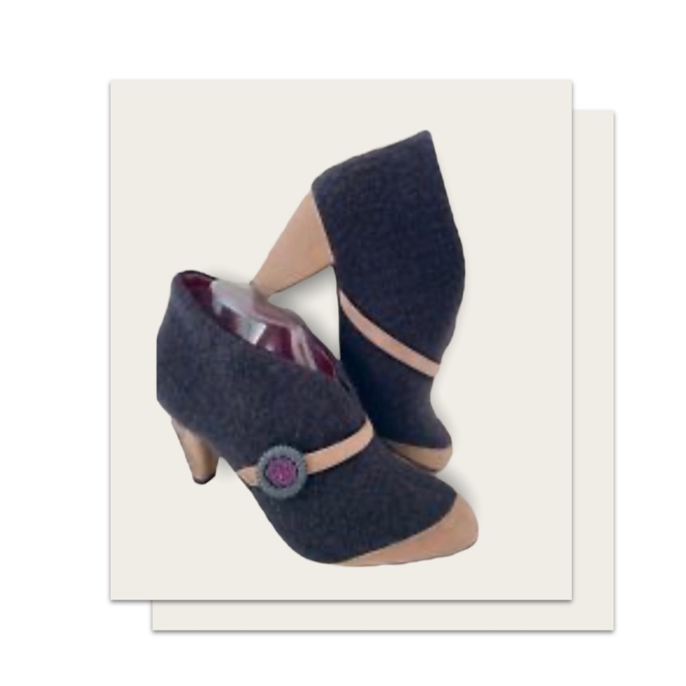 Poetic License Open For Business Grey Wool Blend Ankle Boots